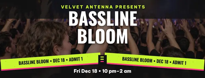 Bassline Bloom DJ night neon cover template