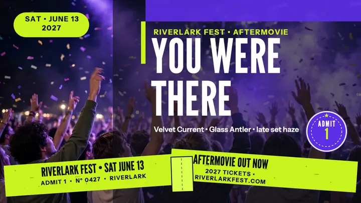 Riverlark Fest aftermovie thumbnail template