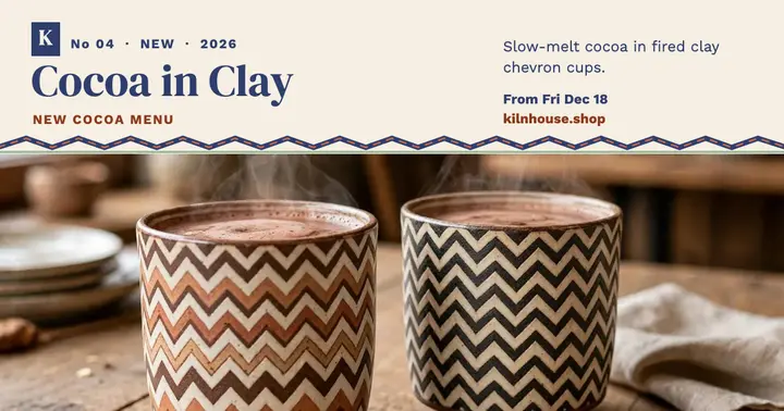 Kilnhouse Cocoa clay cup menu post template