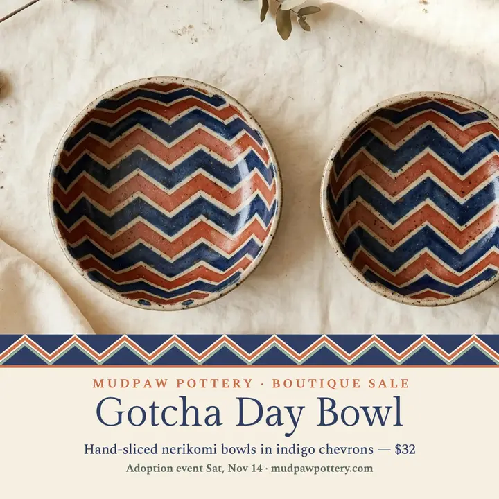 Mudpaw Pottery Gotcha Day Bowl sale template
