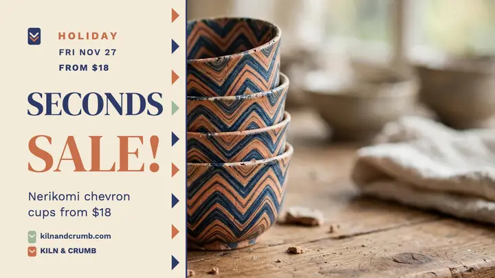 Kiln and Crumb seconds sale thumbnail template