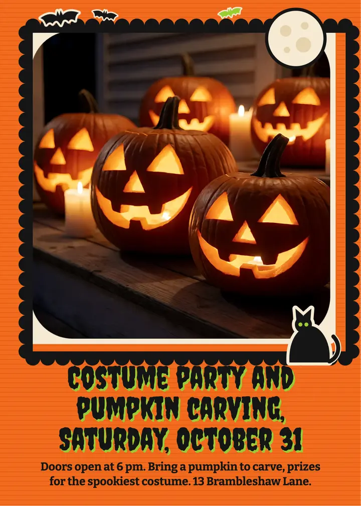 Nettlebone Halloween costume party invitation template