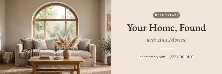 Neutral real estate agent X header template