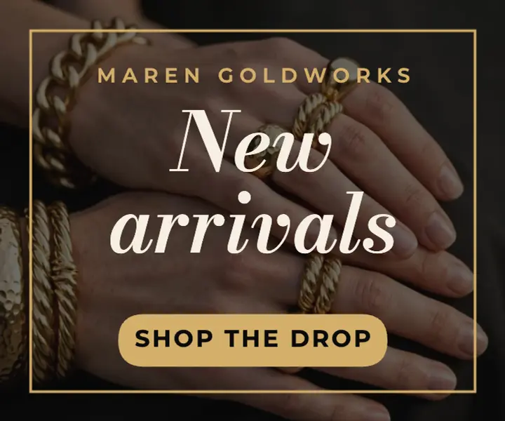Gold jewelry new arrivals ad template