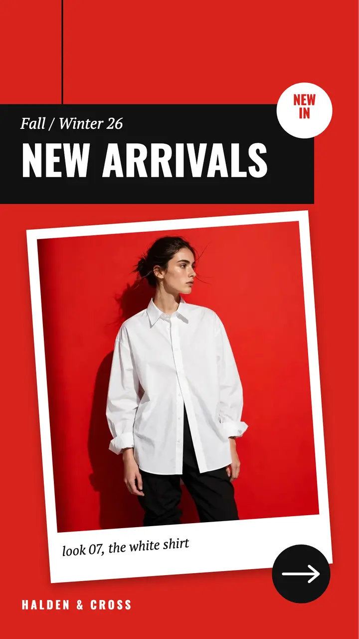 New arrivals instant photo story template