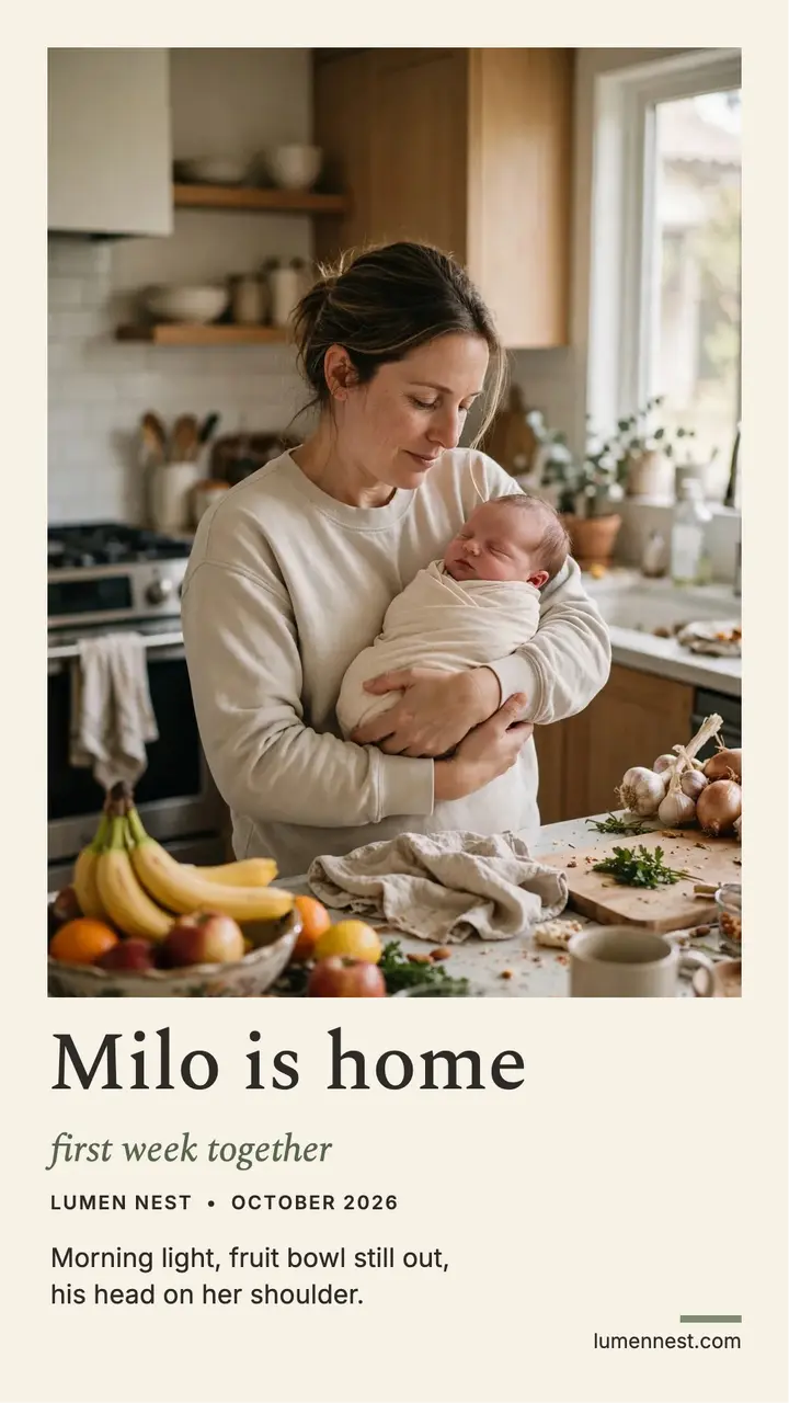 Milo first week home story template