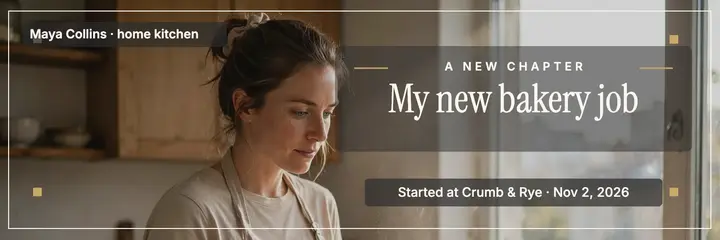 New bakery job x header, home kitchen template
