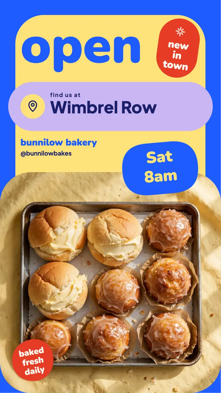 Bunnilow Bakery now open story template