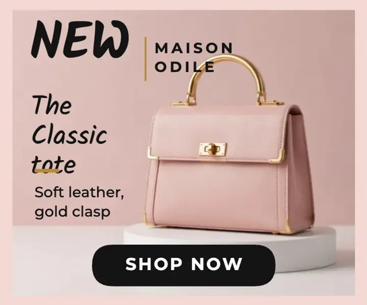 New handbag display ad template
