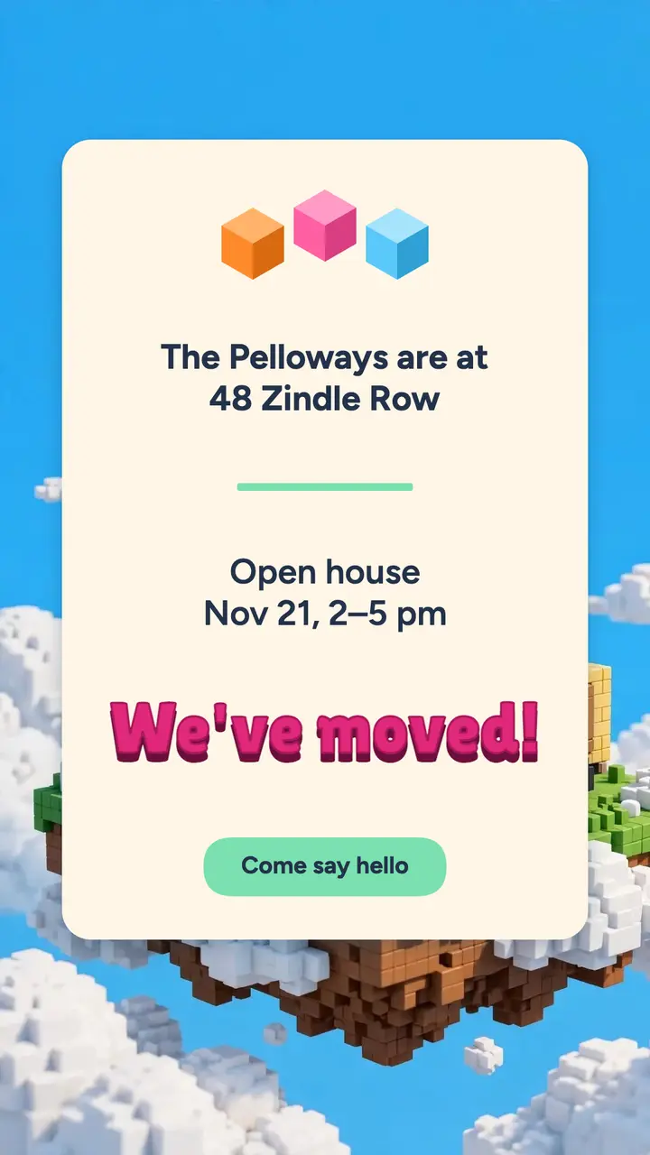 We've moved new home story, voxel blocks: new home announcement story template