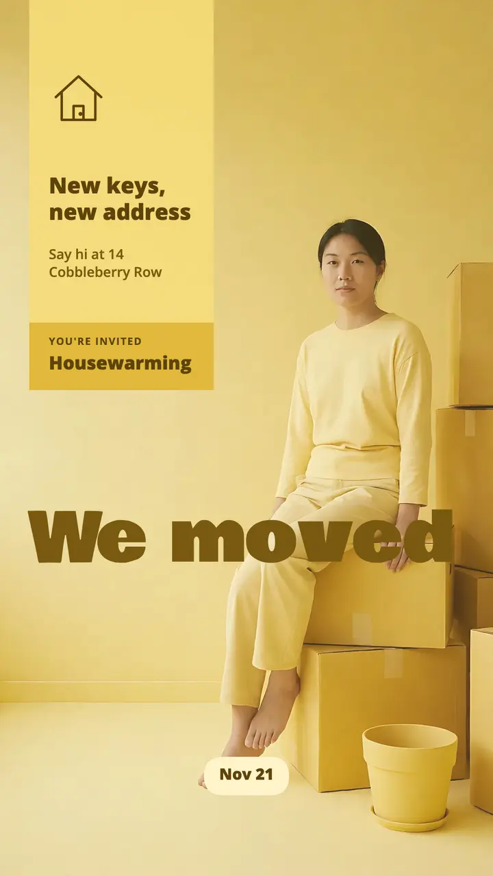 We moved new home story, color drench template