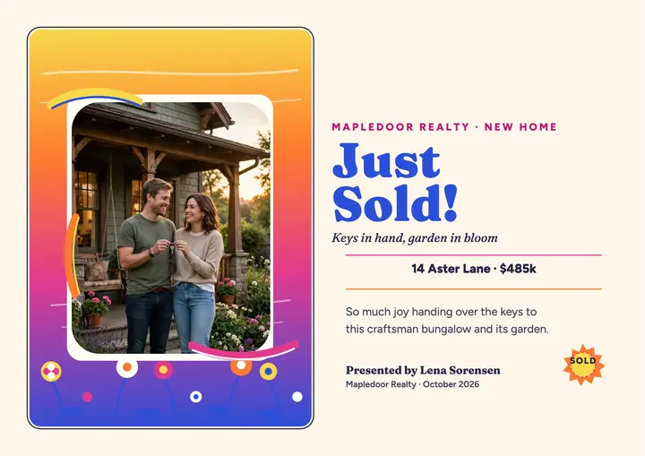 Mapledoor just sold pastel certificate: just sold certificate template