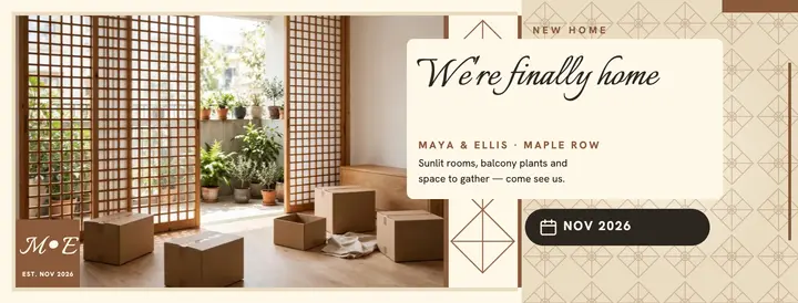 Maya and Ellis new home shoji cover template
