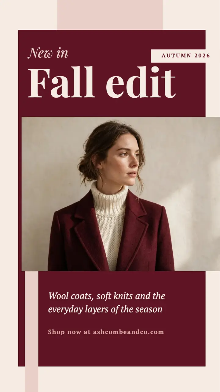 Fall edit new in burgundy story template