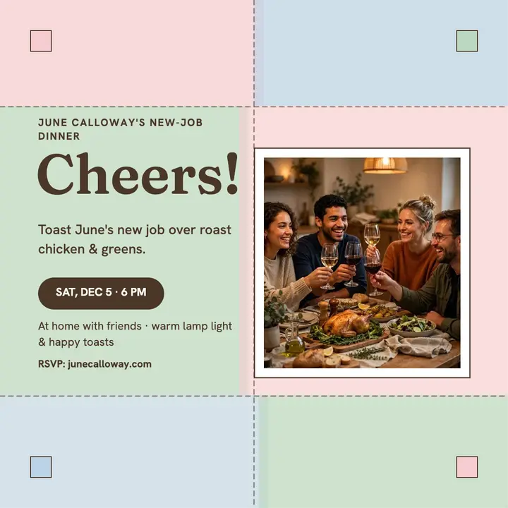 June Calloway new job dinner, bojagi panes template