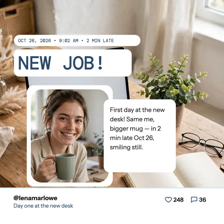 Lena Marlowe new job dual camera post: new job post template