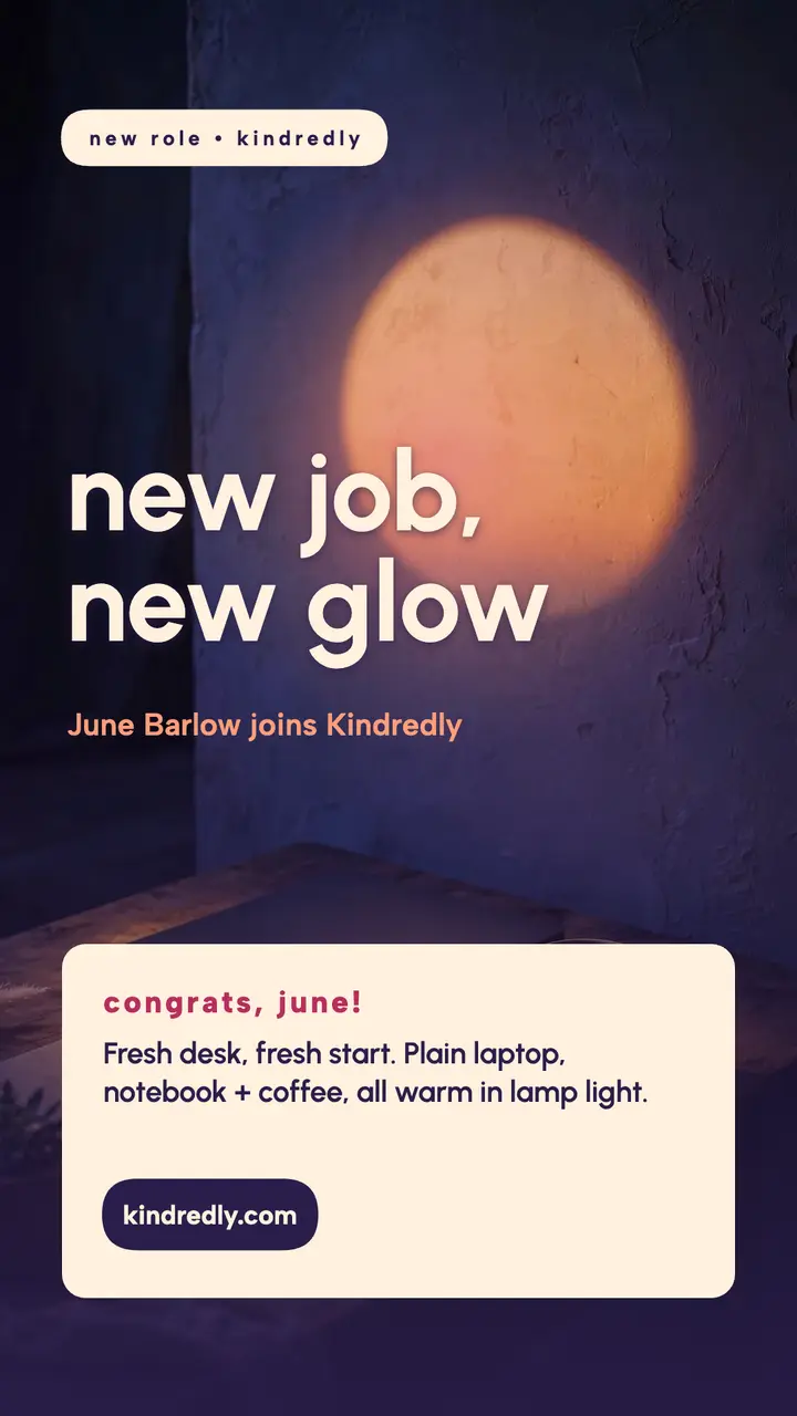 June's new job lamp glow story template