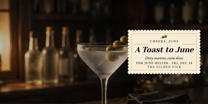 Gilded Pick new job martini toast template