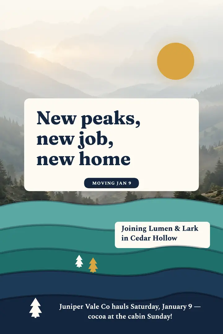 New peaks mountain move poster template