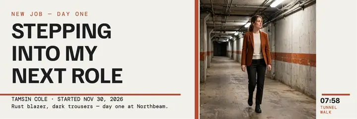 Tamsin Cole new job tunnel walk header template