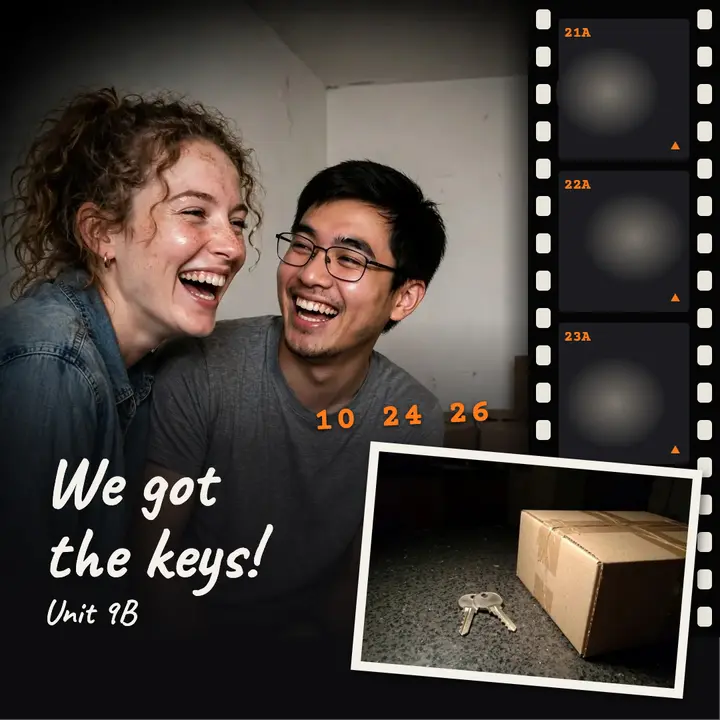 We got the keys new home post, direct flash template