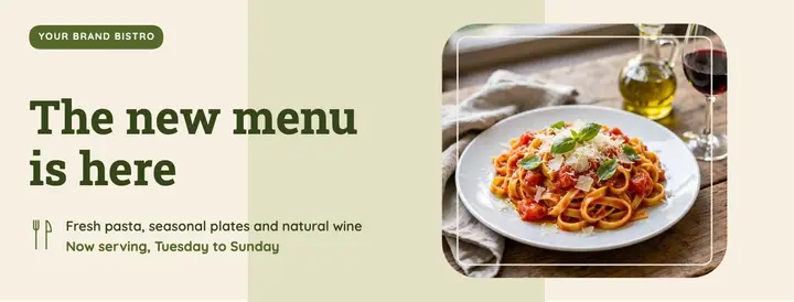 New menu bistro Facebook cover template