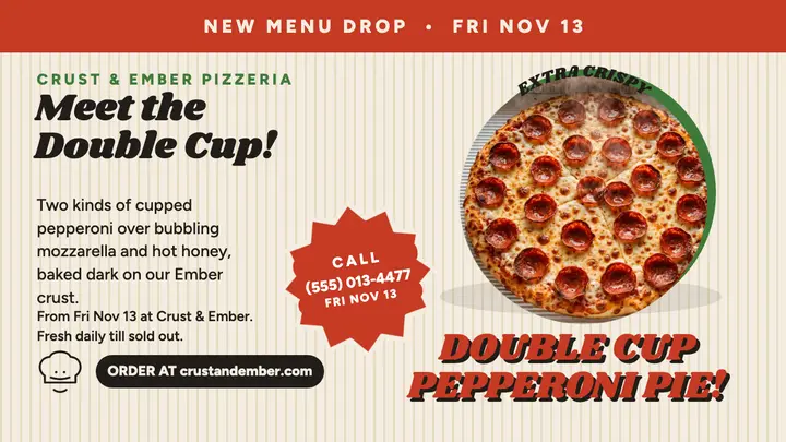 Crust and Ember double pepperoni drop template