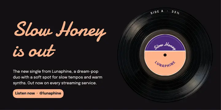 Lunaphine Slow Honey single release X post template