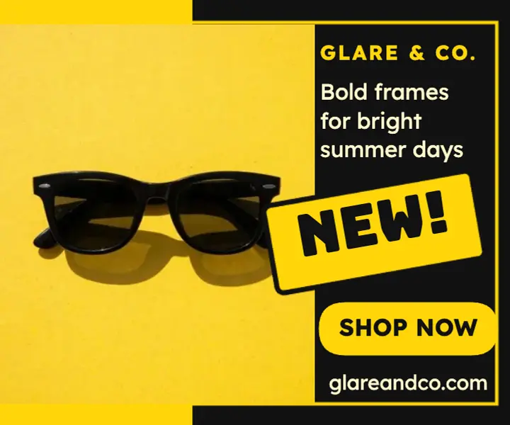 New sunglasses summer ad template