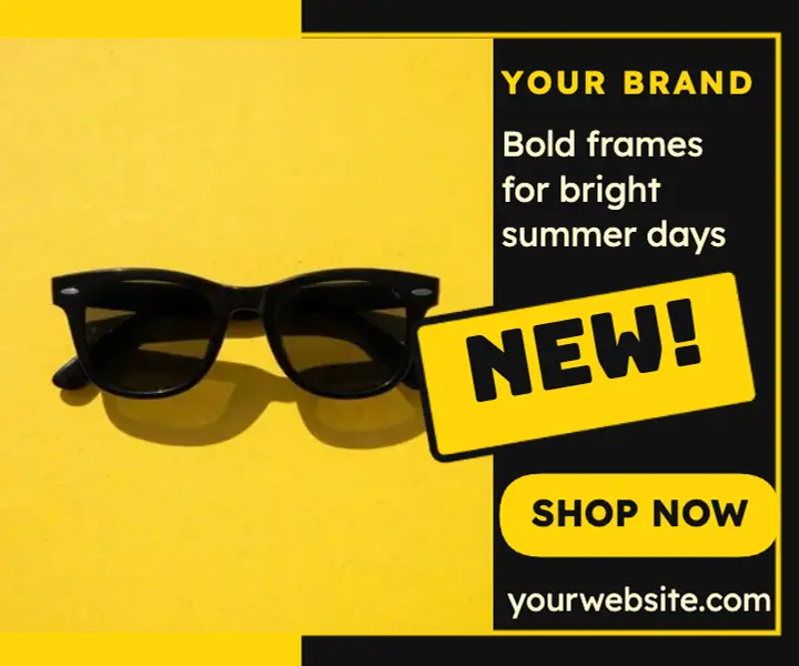 New sunglasses summer ad template