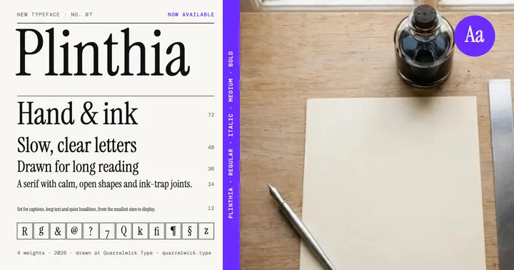 Plinthia new typeface specimen Facebook post template