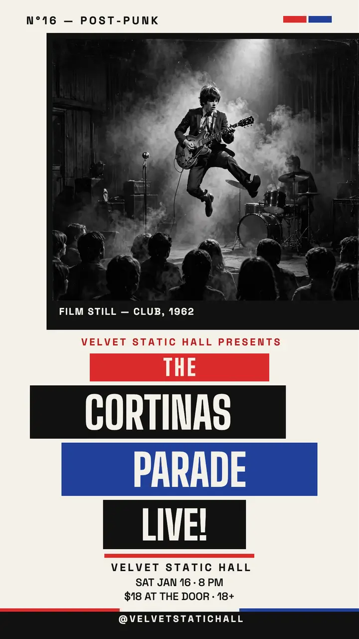 Cortinas Parade live story poster template