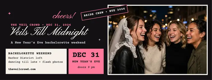 Veils Till Midnight bachelorette cover template