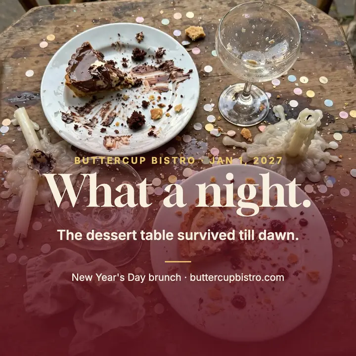 Buttercup Bistro New Year table post: new year bistro post template