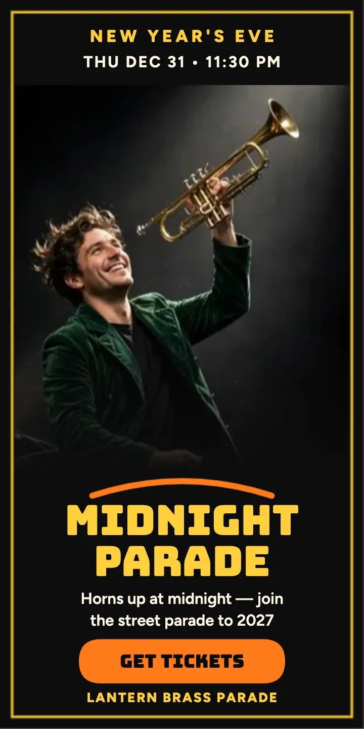 Lantern Brass midnight parade ad template