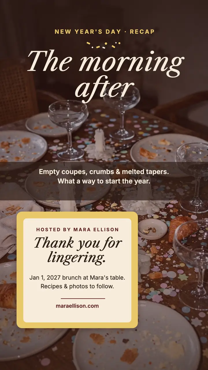 New Year's Day brunch morning-after story template