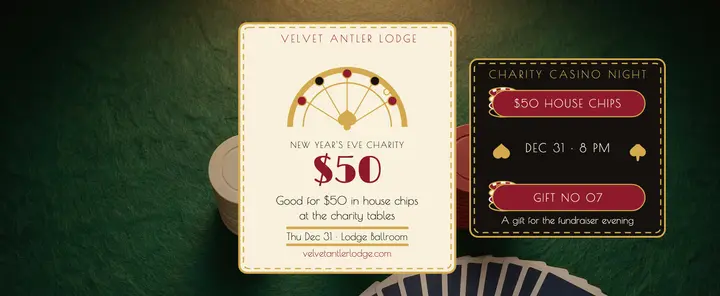 Velvet Antler Lodge casino voucher template
