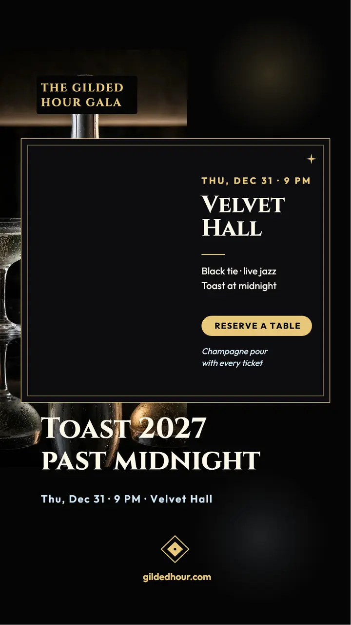 Gilded Hour New Year gala story template