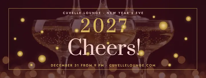 Cuvelle Lounge New Year's Eve champagne cover template