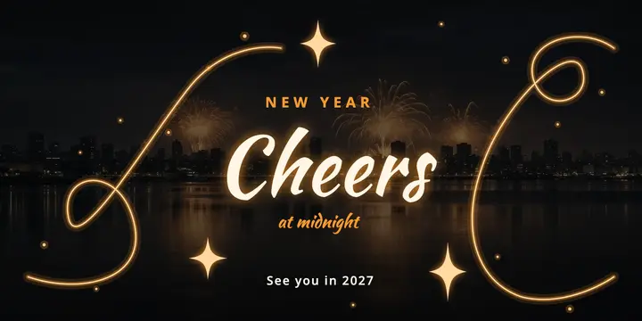 New Year's Eve cheers light painting post template