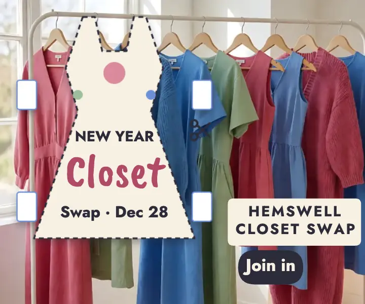 New Year closet swap display ad, paper doll template