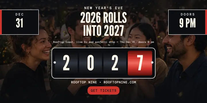 Rooftop Nine New Year countdown post template