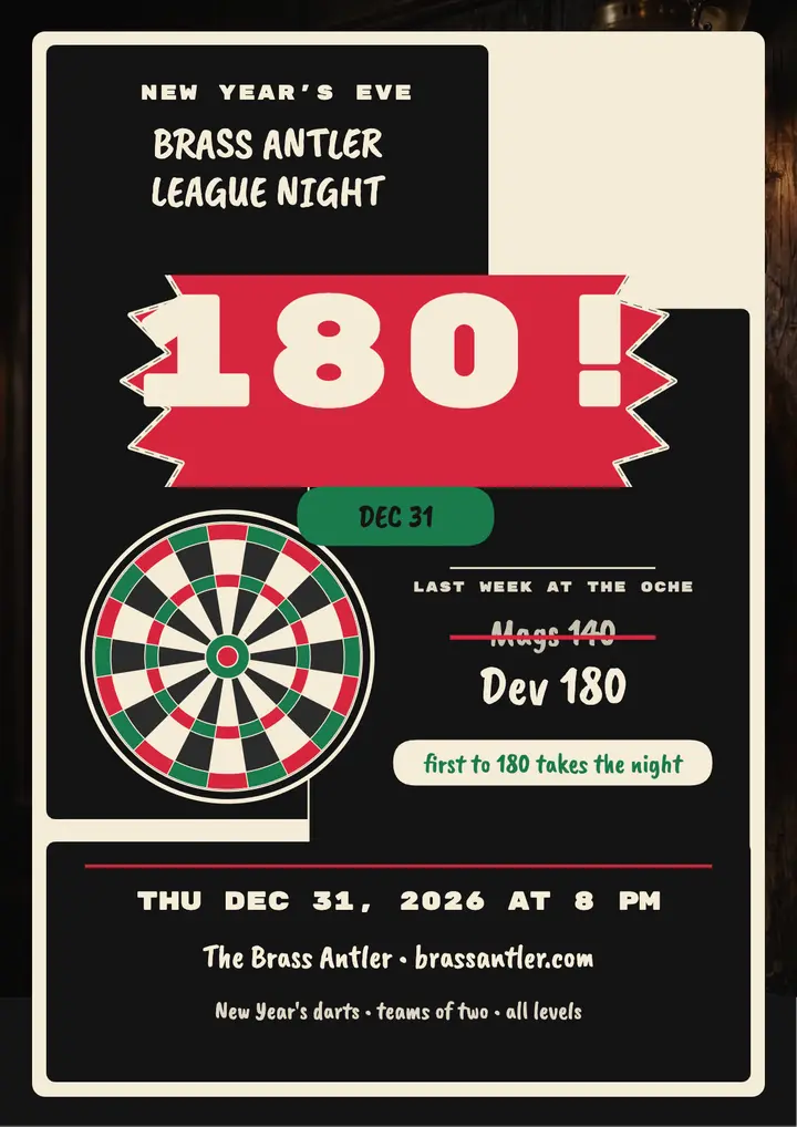 Brass Antler New Year darts 180 flyer template