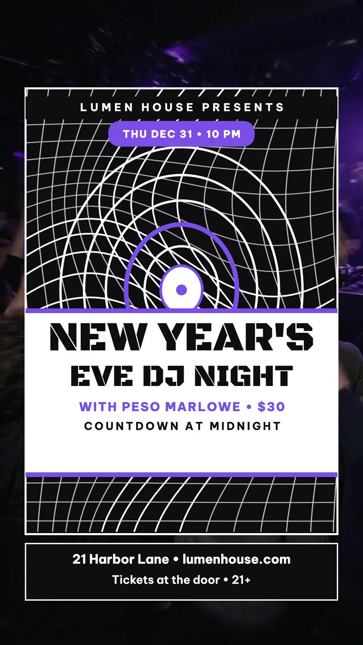 Lumen House New Year's Eve DJ night story template