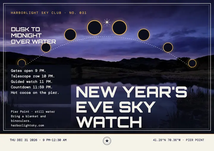Harborlight New Year sky watch program template
