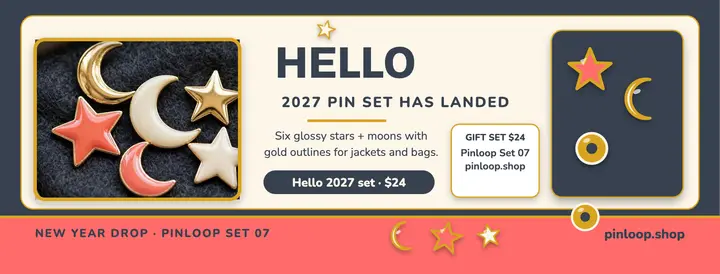 Pinloop Hello 2027 pin set cover template