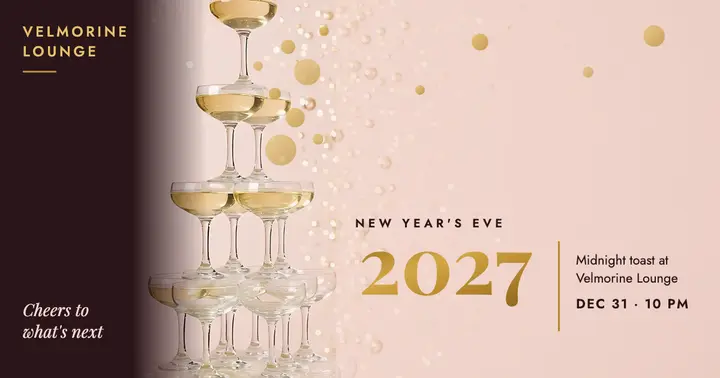 New Year's Eve champagne toast post, lounge template