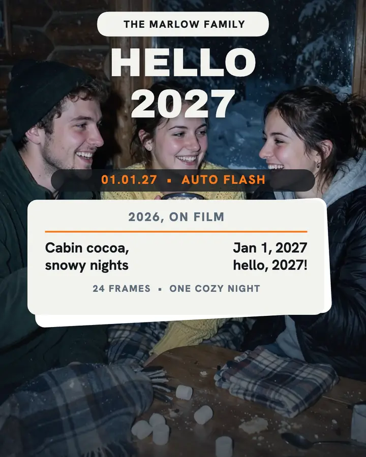 Marlow family New Year flash recap template