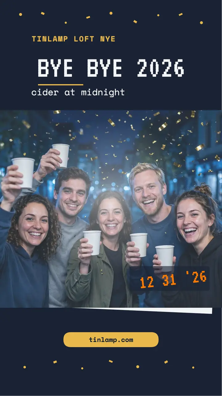 Tinlamp Loft NYE flash recap story template