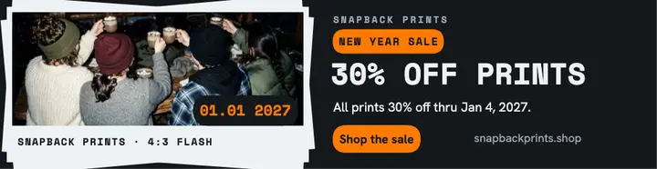 Snapback Prints New Year flash sale: new year photo prints sale template
